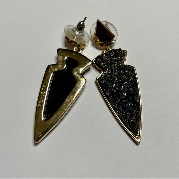Baublebar Iridescent Druzy Arrow Head Drop Earrings - Picture 4 of 4
